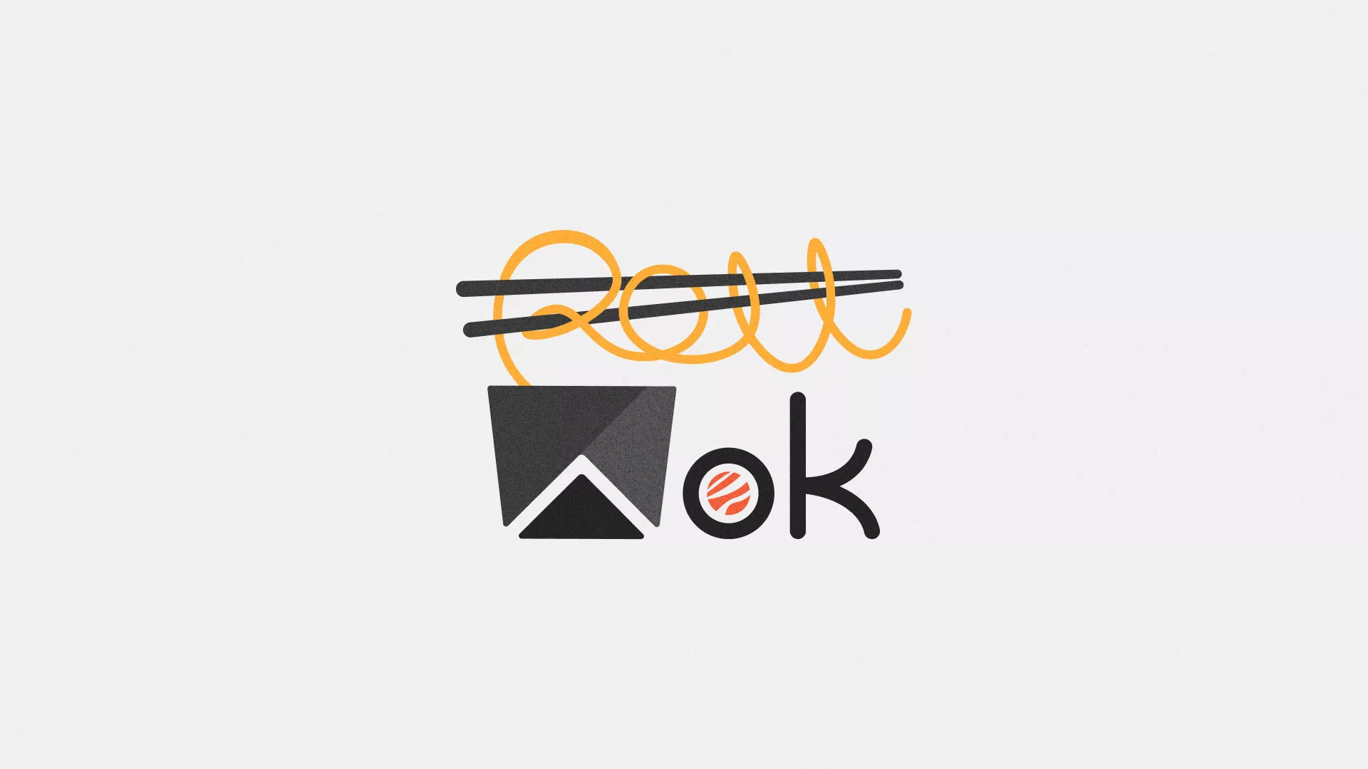 Разработка логотипа суши-бара «Roll Wok Club» в Кировграде